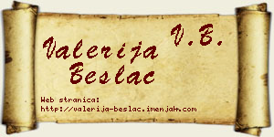 Valerija Beslać vizit kartica